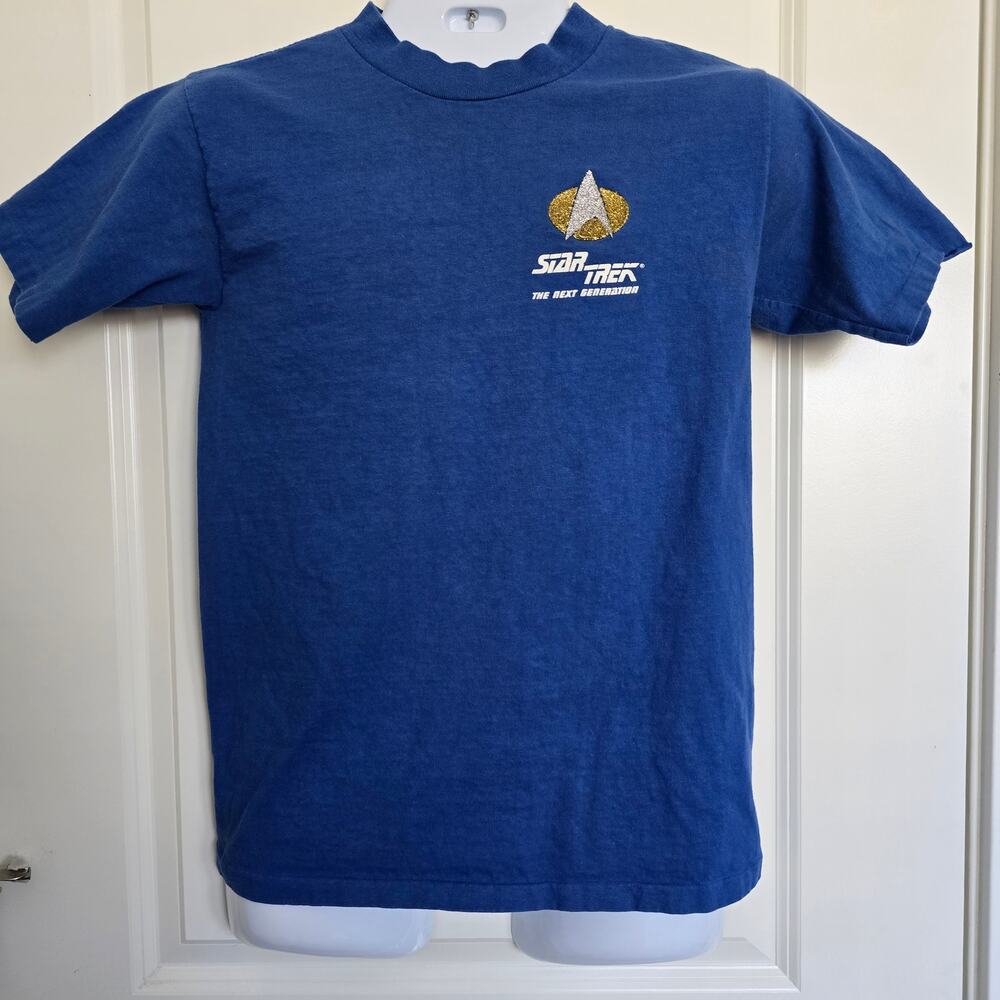 Oneita Power-T Vintage Blue Star Trek The Next Generation U.S.S. Enterprise M